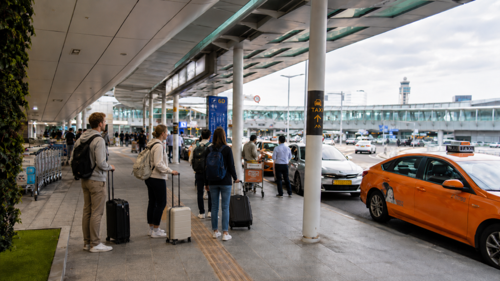 Taking a taxi in Korea from the official taxi stand at Incheon Airport