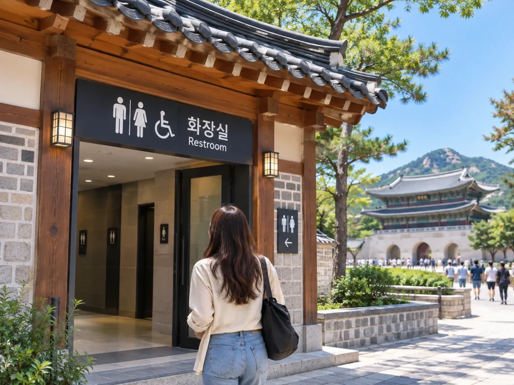 Public restrooms in Korea at a tourist attraction